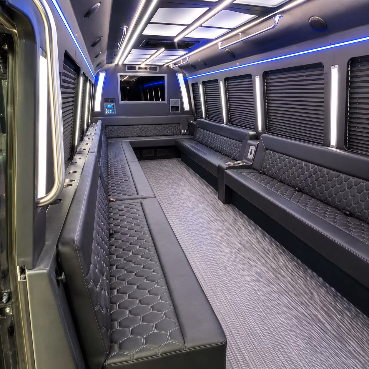 little rock 40 passenger party bus interior