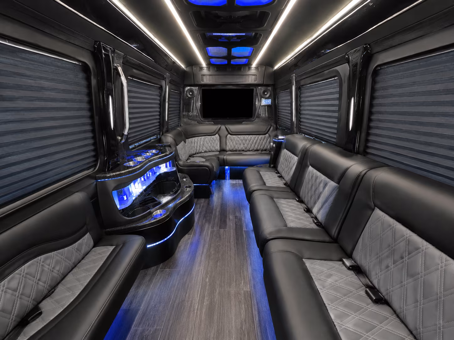 little rock 50 passenger party bus interior